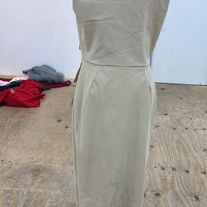 Chiara Boni Tan One Shoulder Sheath Dress